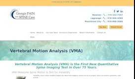 
							         Vertebral Motion Analysis (VMA) - Georgia Spine and Pain								  
							    
