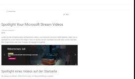 
							         Verwenden von Microsoft Stream, um Ihre Videos hervorzuheben ...								  
							    