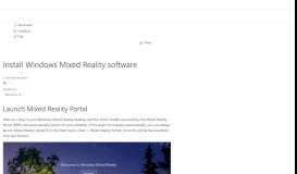 
							         Verwenden von Mixed-Reality-Portal - Windows Help - Microsoft Support								  
							    