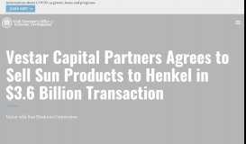 
							         Vestar Capital Partners Agrees to Sell Sun Products to Henkel in $3.6 ...								  
							    