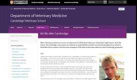 
							         Vet life after Cambridge — Department of Veterinary Medicine								  
							    