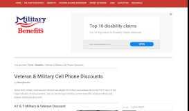 
							         Veteran & Military Cell Phone Discounts - Military Benefits								  
							    