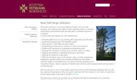 
							         Veterans Housing Portal - Scottish Veterans Residences								  
							    