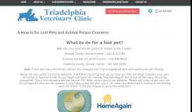 
							         Veterinarian in Glenelg, MD US :: A ... - Triadelphia Veterinary Clinic								  
							    