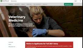 
							         Veterinary Medicine - Admissions - University of Saskatchewan								  
							    
