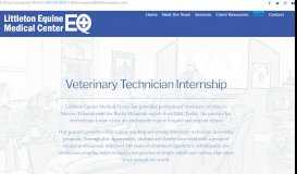 
							         Veterinary Technician Internship - Littleton Equine Medical Center								  
							    