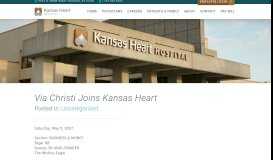 
							         Via Christi Joins Kansas Heart - Kansas Heart Hospital								  
							    