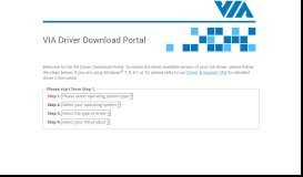 
							         VIA Driver Download Portal								  
							    