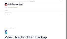 
							         Viber: Nachrichten Backup - Über JetztLernen								  
							    
