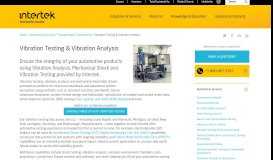 
							         Vibration Testing & Analysis - Intertek								  
							    