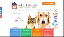 
							         VIC Pet Care inc.: Pet Sitting								  
							    
