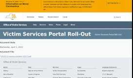 
							         Victim Services Portal Roll-Out | Office of Victim Services								  
							    