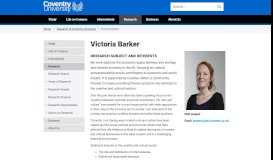 
							         Victoria Barker - Coventry University								  
							    