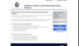 
							         Victoria Police Licensing eServices Portal								  
							    