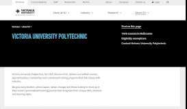 
							         Victoria University Polytechnic | Victoria University | Melbourne Australia								  
							    