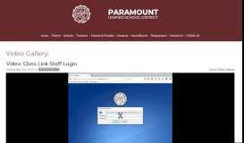 
							         Video: Class Link Staff Login | Paramount Unified School District								  
							    