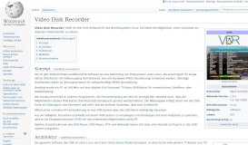 
							         Video Disk Recorder – Wikipedia								  
							    