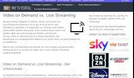 
							         Video on Demand vs. Live Streaming - Was ist was? - TV- und ...								  
							    