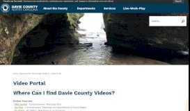 
							         Video Portal | Davie County, NC - Official Website								  
							    