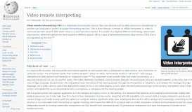 
							         Video remote interpreting - Wikipedia								  
							    