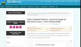 
							         Vidya Lakshmi - Portal for Educational Loans & Scholarships								  
							    
