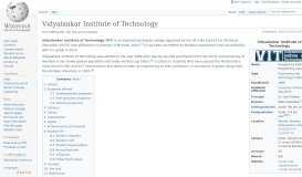 
							         Vidyalankar Institute of Technology - Wikipedia								  
							    