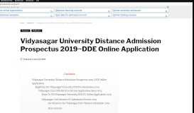 
							         Vidyasagar University Distance Admission Prospectus 2019~DDE ...								  
							    