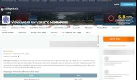 
							         Vidyasagar University, Midnapore - Admissions 2019-2020								  
							    