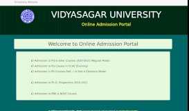 
							         Vidyasagar University Online Admission Portal								  
							    