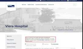 
							         Viera Hospital | Brevard Emergency Care | Space Coast ... - Health First								  
							    