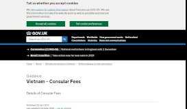 
							         Vietnam – Consular Fees - GOV.UK								  
							    
