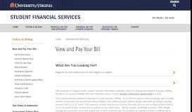 
							         View and Pay Your Bill | Student Financial Services, UVA								  
							    