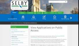 
							         View applications (Public access) | Selby District Council								  
							    