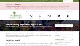 
							         View Building Regulation Applications - North West Leicestershire ...								  
							    