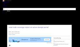 
							         view code coverage report on azure devops portal - Stack Overflow								  
							    