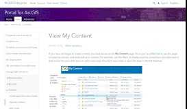 
							         View My Content—Portal for ArcGIS | ArcGIS Enterprise								  
							    