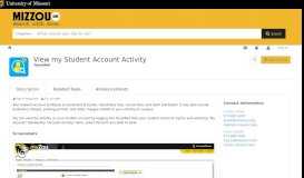 
							         View my Student Account (myZou) | MizzouOne								  
							    
