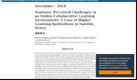 
							         View of Students' perceived challenges in an online collaborative ...								  
							    