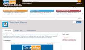 
							         View Open Classes | my.citruscollege.edu								  
							    