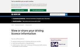 
							         View or share your driving licence information - GOV.UK								  
							    