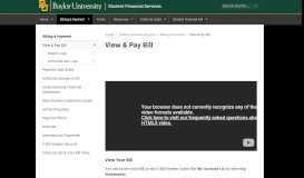 
							         View & Pay Bill | Student Financial Services | Baylor University								  
							    