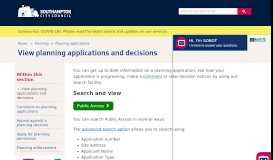 
							         View planning applications and decisions - Southampton City Council								  
							    