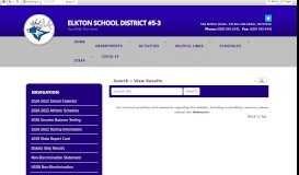 
							         View Results • Search - Elkton School District								  
							    