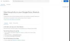 
							         View the activity on your Google Docs, Sheets & Slides ...								  
							    
