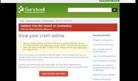 
							         View your claim online | Sandwell Council								  
							    