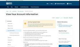 
							         View Your Tax Account | Internal Revenue Service - IRS								  
							    
