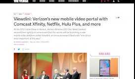 
							         Viewdini: Verizon's new mobile video portal with Comcast Xfinity ...								  
							    