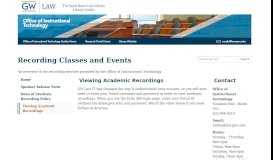 
							         Viewing Academic Recordings - Recording Classes ... - GW Law Library								  
							    