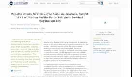 
							         Vignette Unveils New Employee Portal Applications, Full JSR 168 ...								  
							    