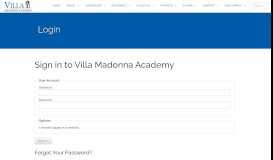 
							         Villa Madonna Academy :: Login								  
							    